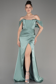 Abendkleid Lang Satin Minzgrün ABU3964