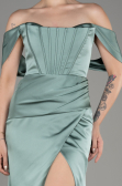 Abendkleid Lang Satin Minzgrün ABU3964