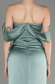 Abendkleid Lang Satin Minzgrün ABU3964
