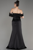 Abendkleid Lang Satin Schwarz ABU3964
