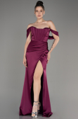 Abendkleid Lang Satin Kirschrot ABU3964
