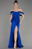 Abendkleid Lang Satin Sächsischblau ABU3964
