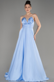 Abschlusskleid Lang Satin Eisblau ABU3965