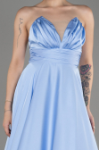 Abschlusskleid Lang Satin Eisblau ABU3965