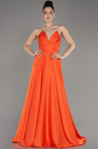 Abschlusskleid Lang Satin Orange ABU3965