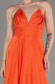 Abschlusskleid Lang Satin Orange ABU3965