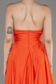 Abschlusskleid Lang Satin Orange ABU3965