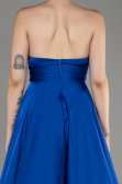 Abschlusskleid Lang Satin Sächsischblau ABU3965