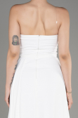 Abendkleid Lang Chiffon Weiß ABU3974