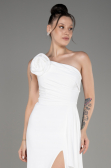 Abendkleid Lang Chiffon Weiß ABU3974