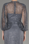 Abendkleid Lang Anthrazit ABU3981