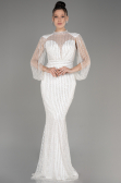 Abendkleid Lang Weiß ABU3981