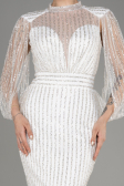 Abendkleid Lang Weiß ABU3981