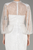 Abendkleid Lang Weiß ABU3981