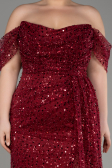 Weinrot Abendkleid Schuppig Lang ABU3577