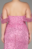 Rosa Abendkleid Schuppig Lang ABU3577