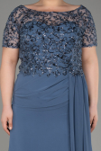 Indigo Verlobungskleid In Übergröße Chiffon Lang ABU3731