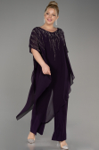 Violett dunkel Abendgarderobe İn Großen Größen Chiffon ABT111