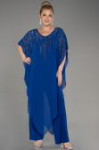Sächsischblau Abendgarderobe İn Großen Größen Chiffon ABT111