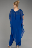 Sächsischblau Abendgarderobe İn Großen Größen Chiffon ABT111