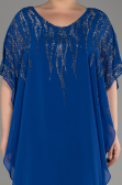 Sächsischblau Abendgarderobe İn Großen Größen Chiffon ABT111