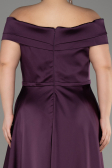 Violett dunkel Abendgarderobe İn Großen Größen Satin Lang ABU2355