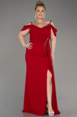 Rot Abendkleid İn Übergröße Chiffon Lang ABU3742