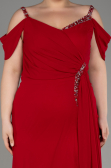 Rot Abendkleid İn Übergröße Chiffon Lang ABU3742