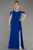 Sächsischblau Abendkleid İn Übergröße Chiffon Lang ABU3742