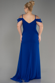 Sächsischblau Abendkleid İn Übergröße Chiffon Lang ABU3742