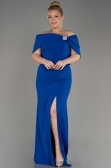 Sächsischblau Abendkleid İn Übergröße Lang ABU3945