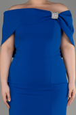 Sächsischblau Abendkleid İn Übergröße Lang ABU3945