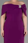 Violett Abendkleid İn Übergröße Lang ABU3945