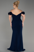 Abschlusskleid In Übergröße Lang Marineblau ABU3946
