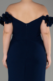 Abschlusskleid In Übergröße Lang Marineblau ABU3946