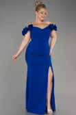 Sächsischblau Abschlusskleid In Übergröße Lang ABU3946