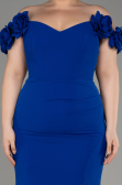 Sächsischblau Abschlusskleid In Übergröße Lang ABU3946