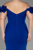 Sächsischblau Abschlusskleid In Übergröße Lang ABU3946
