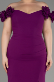 Violett Abschlusskleid In Übergröße Lang ABU3946