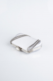 Abendtasche Satin Silber SH834
