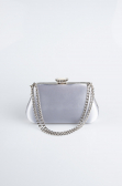Abendtasche Satin Silber SH834