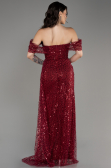 Weinrot Abendkleid Schuppig Lang ABU3577