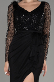 Abendkleid Lang Schwarz ABU3283