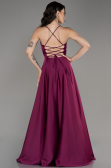 Abschlusskleid Lang Satin Pflaume ABU4017