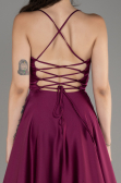 Abschlusskleid Lang Satin Pflaume ABU4017