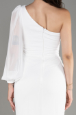 Weiß Abendkleid Chiffon Lang ABU3677