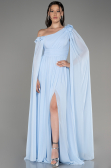 Abendkleid Lang Chiffon Eisblau ABU4001