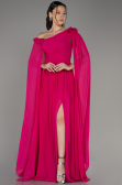 Abendkleid Lang Chiffon Fuchsie ABU4001