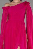Abendkleid Lang Chiffon Fuchsie ABU4001