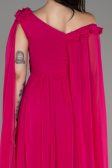 Abendkleid Lang Chiffon Fuchsie ABU4001